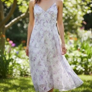 Entro Floral Purple Maxi Dress
